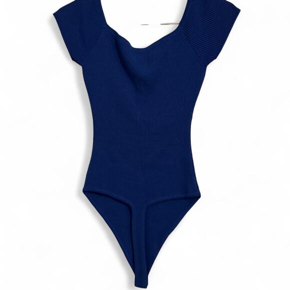 Ribbed navy blue bodysuit - Picture 3 of 3